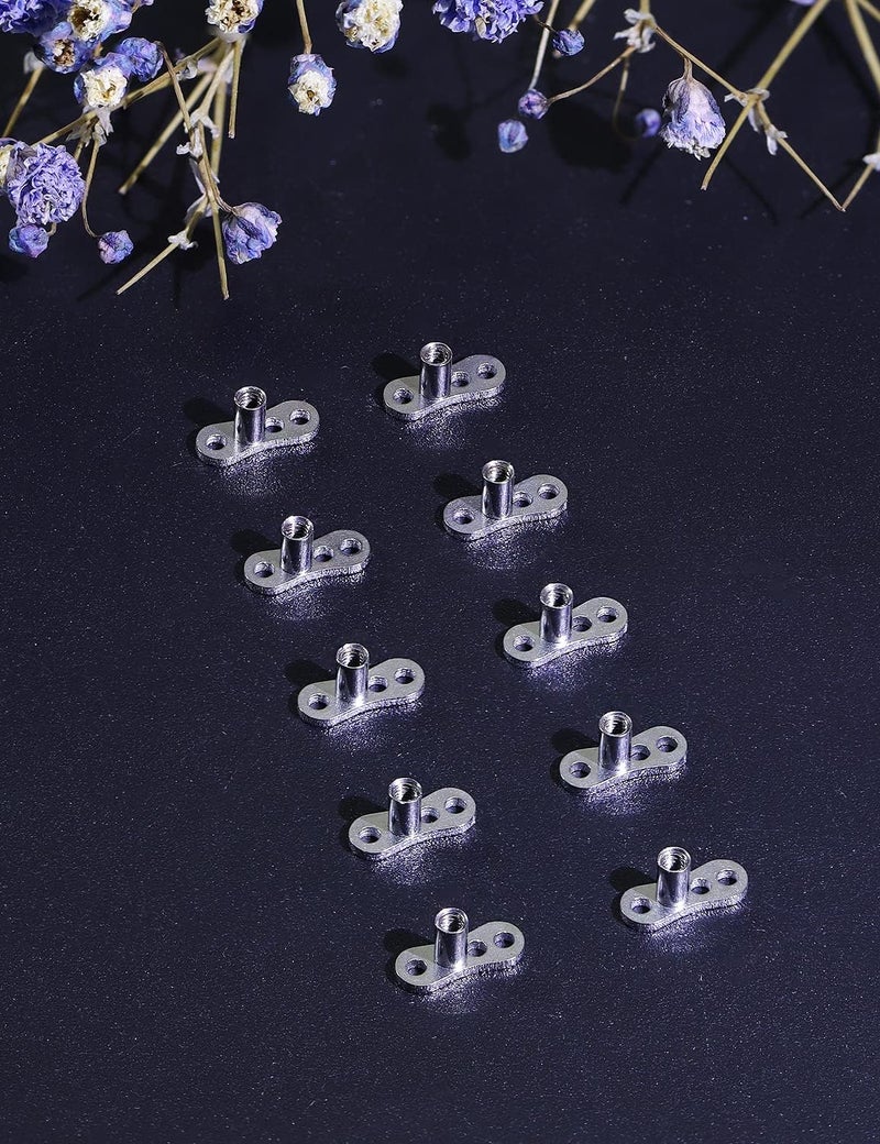 AccGin Store Surgical Steel Dermal Piercing Jewelry Tops for Women Men Cubic Zirconia Micro Dermal Anchor Tops Base Dermal Piercing 3-20Pcs Dermal Piercing Kit Hypoallergenic - Image 4
